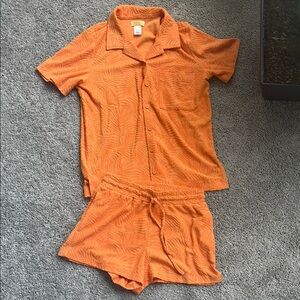 NWOT L*space Orange Set Short-Sleeve Top and Shorts